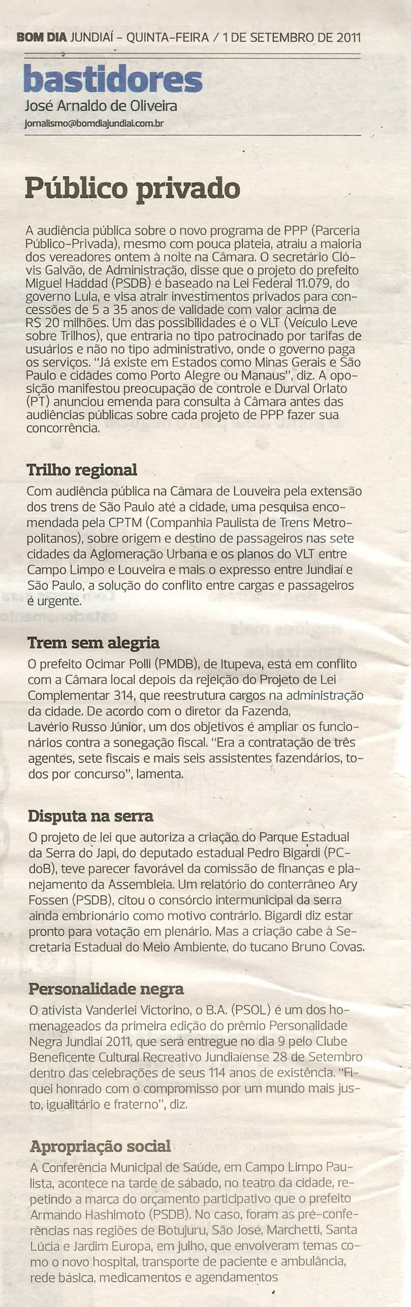 Bom Dia Jundiaí - 01/09/2011