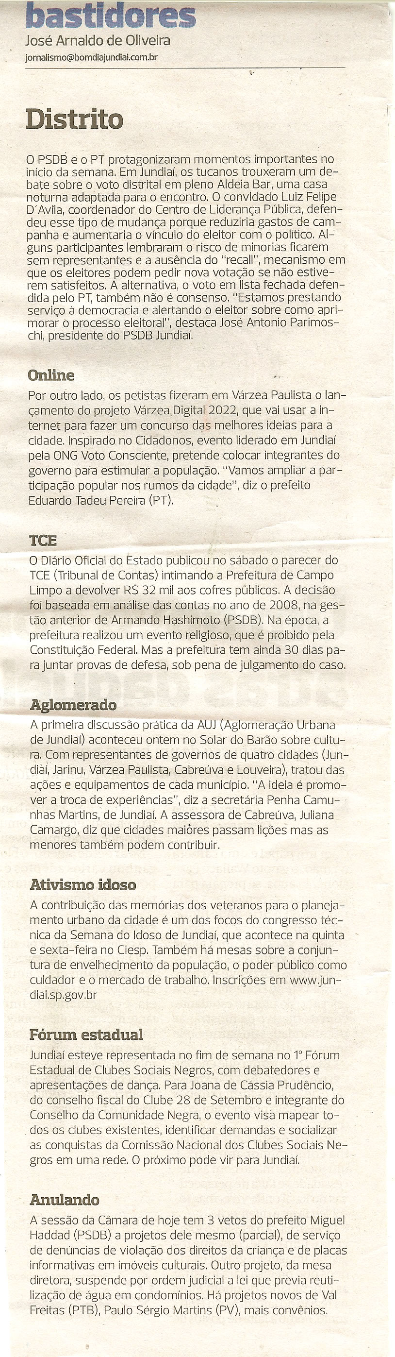 Bom Dia Jundiaí - 20/09/2011