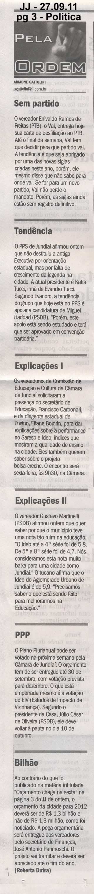 Jornal de Jundiaí - 27/09/2011