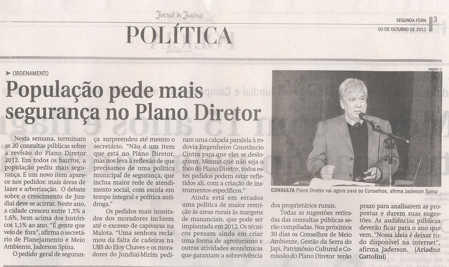 Jornal de Jundiaí - 03/10/2011