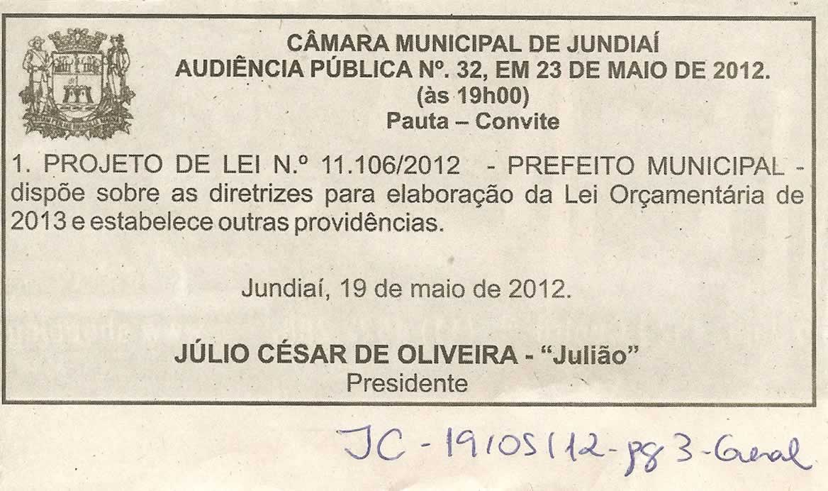 Jornal da Cidade - 19/05/2012