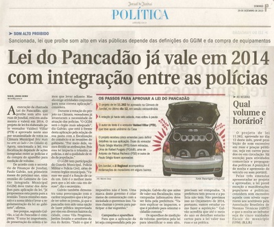 JJ - 29/12/13 - pg 3 - Política - Lei do pancadão já vale em 2014 com integração entre as polícias - 