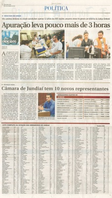 JJ - 03/10/16 - pg 2 - política - Câmara de Jundiaí tem 10 novos representantes - Apuração leva pouco mais de 3 horas -