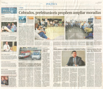 JJ - 14/10/16 - pgs 2 e 3 - política - Cobrados, prefeituráveis propõem ampliar moradias -
