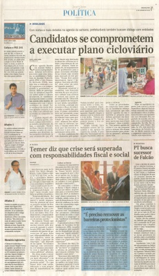 JJ - 17/10/16 - pg 3 - política - Candidatos se comprometem a executar plano cicloviário -