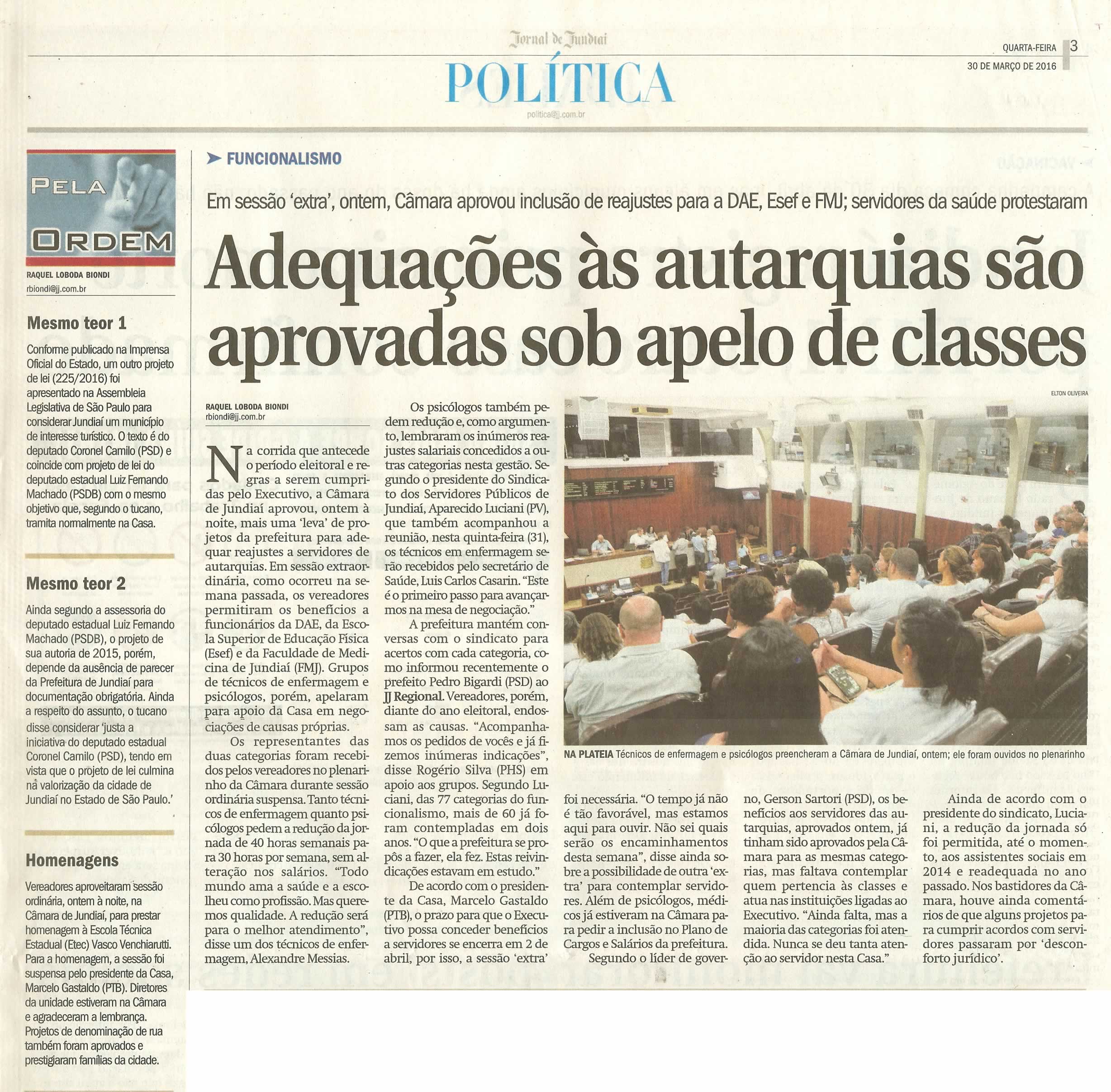 JJ - 30/03/16 - pg 3 - política - Adequações às autarquias são aprovadas sob apelo de classes -