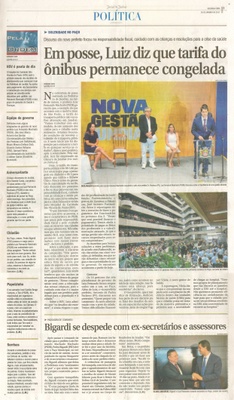JJ - 02/01/17 - pg 3 - política - Em posse, Luiz diz que tarifa do ônibus permanece congelada -