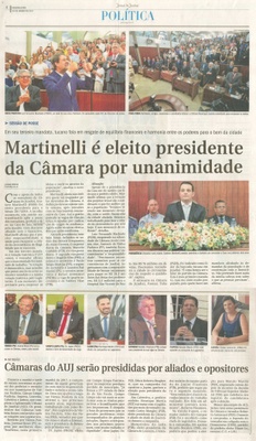 JJ - 02/01/17 - pg 4 - política - Martinelli é eleito presidente da Câmara por unanimidade -