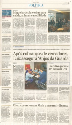 JJ - 04/01/17 - pg 3 - política - Após cobranças de vereadores, Luiz assegura 'Anjos da Guarda' - Miguel articula verbas para saúde, animais e mobilidade -