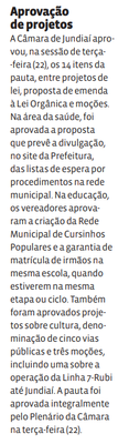 Aprovação de projetos