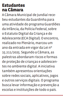 Estudantes na Câmara