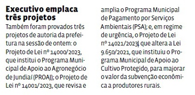 Executivo emplaca três projetos