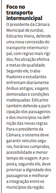 Foco no transporte intermunicipal