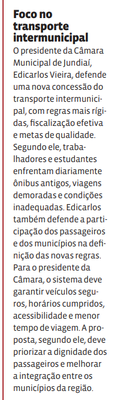 Foco no transporte intermunicipal