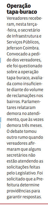 Operação tapa-buraco