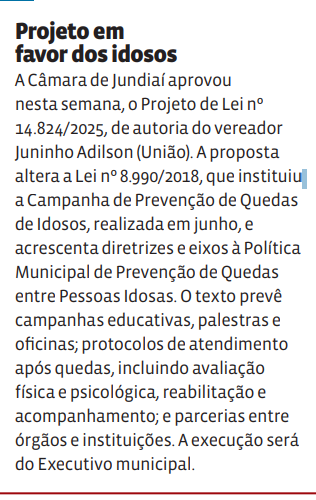 Projeto em favor dos idosos