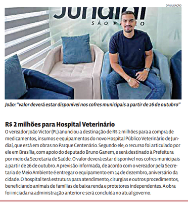 R$ 2 milhões para Hospital Veterinário