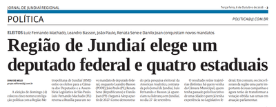 Região de Jundiaí elege um deputado federal e quatro estaduais