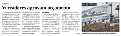 Vereadores aprovam orçamento
